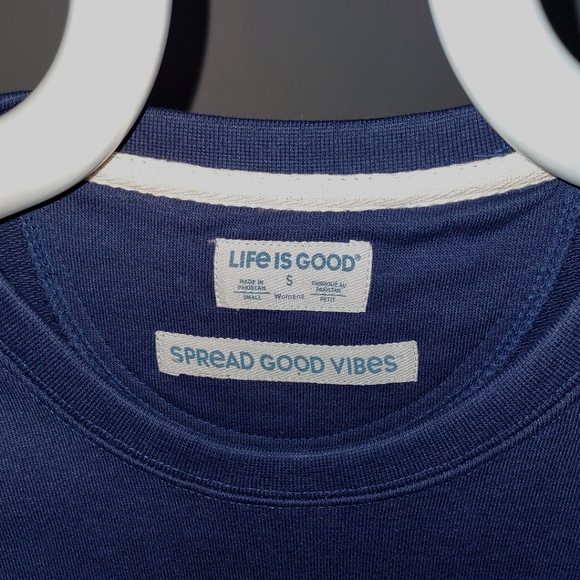 New Life is Good Navy Sunburst Sweatshirt Women's Small - Picture 5 of 10